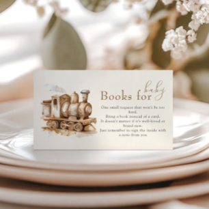 Vintage Train Boho Watercolor Books for Baby Enclosure Card