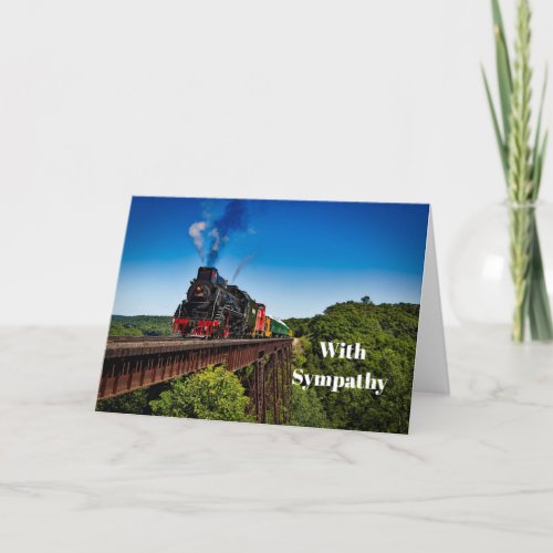 Vintage Train Bridge Photo Sympathy Card