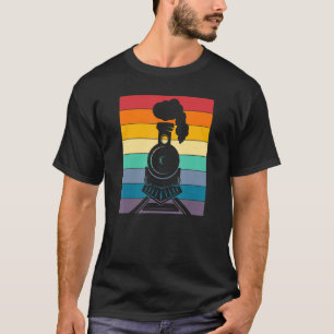 Vintage Train Buff Enthusiast Distressed Retro Sty T-Shirt