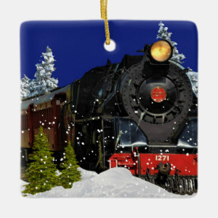 Vintage Train Christmas Holiday Tree Ornament