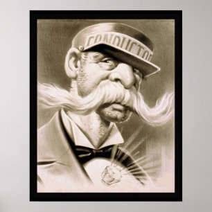 Vintage Train Conductor Poster