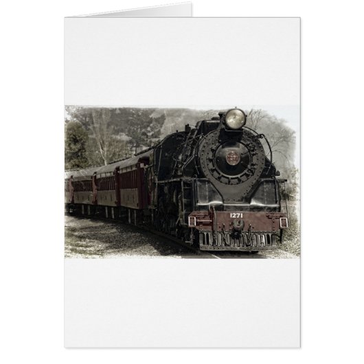 Vintage train decor design cards (Front)