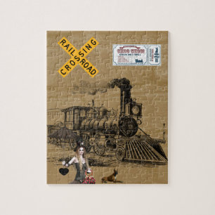 Vintage Train Decorative Jigsaw Puzzle