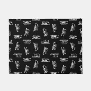 Vintage Train Design Steam Engine Locomotive Art Doormat