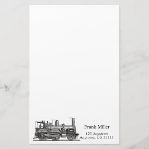 Vintage Train Engine Personalized Stationery
