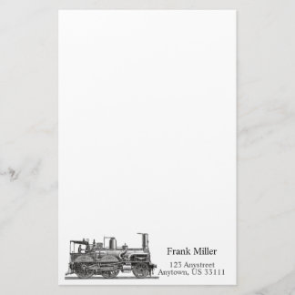 Vintage Train Engine Personalized Stationery