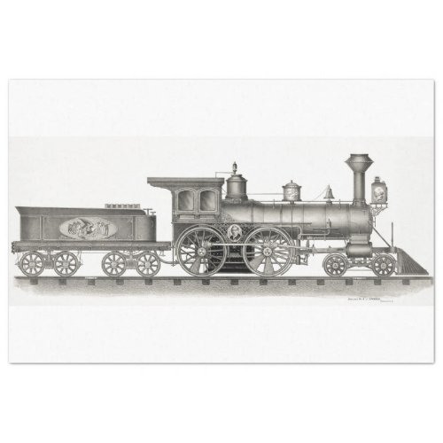 Vintage Train Engine Steam Ephemera Decoupage Tissue Paper