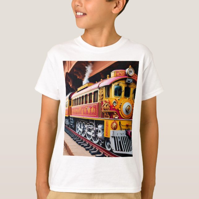 "Vintage Train Graphic T-Shirt – Classic Rail Road (Front)
