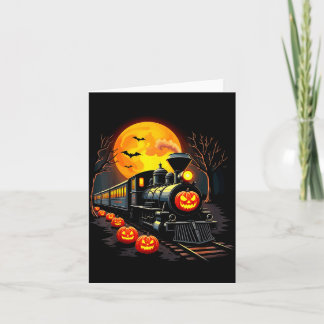 Vintage Train Halloween Costume Pumpkin Ghost Men  Card