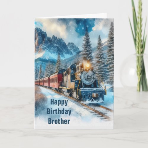 Vintage Train Happy Birthday Folded Greeting Card