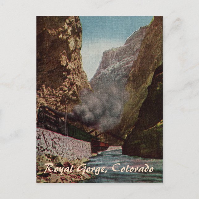 Vintage Train in Royal Gorge Postcard (Front)