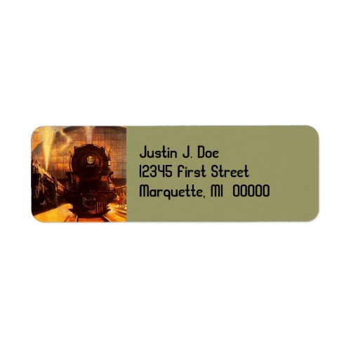 Vintage Train Locomotive RR Return address Label