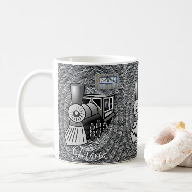 Vintage Train Mug (With Donut)