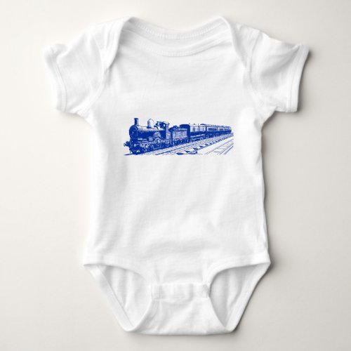 Vintage Train _ Navy Baby Bodysuit