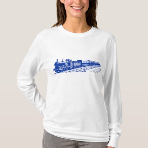 Vintage Train _ Navy T_Shirt