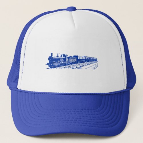 Vintage Train _ Navy Trucker Hat