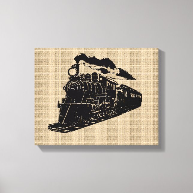 Vintage Train on Canvas (Front)