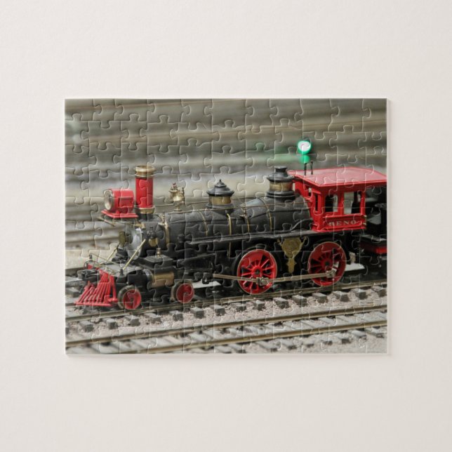 Vintage Train on Tracks Jigsaw Puzzle (Horizontal)