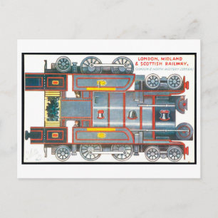 Vintage Train Paper Toy--England Postcard
