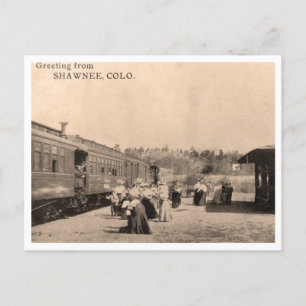 Vintage Train Photo Greetings Shawnee Colorado Postcard