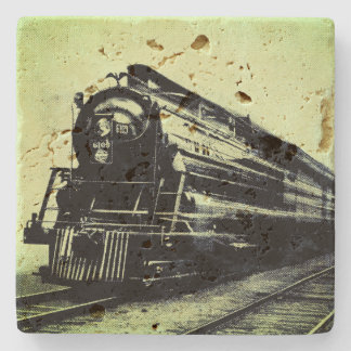 Vintage Train Photo in Motion with Blur Stone Coaster