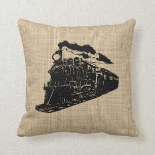 Vintage Train Pillow