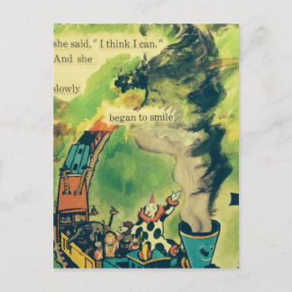 Vintage Train Poem Postcard