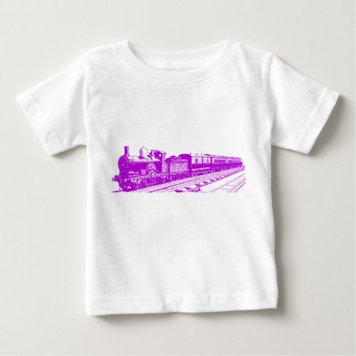 Vintage Train _ Purple Baby T_Shirt