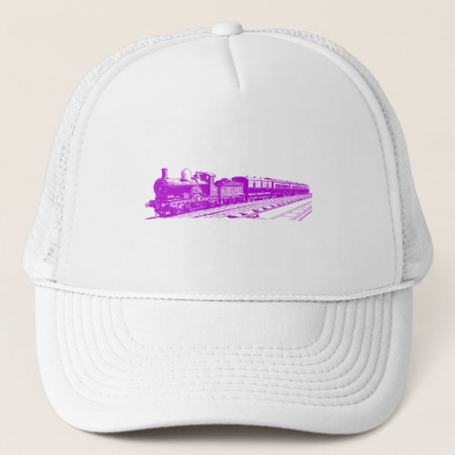 Vintage Train _ Purple Trucker Hat