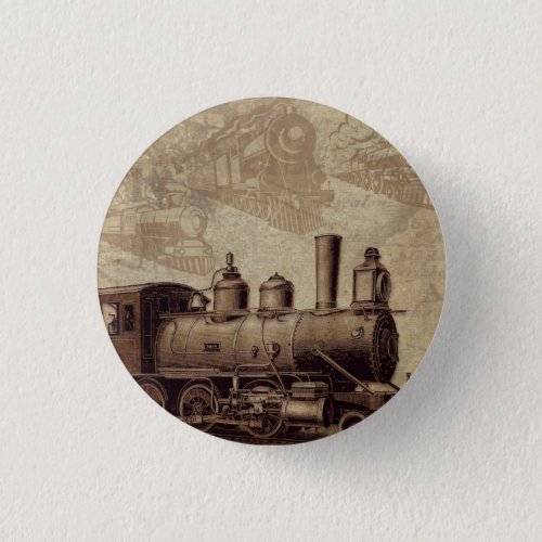Vintage train railroad  button