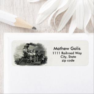 Vintage Train Return Address Label