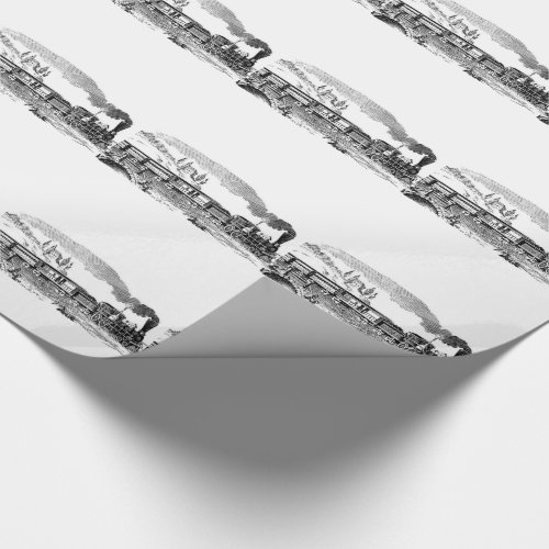 vintage Train sketch Wrapping Paper