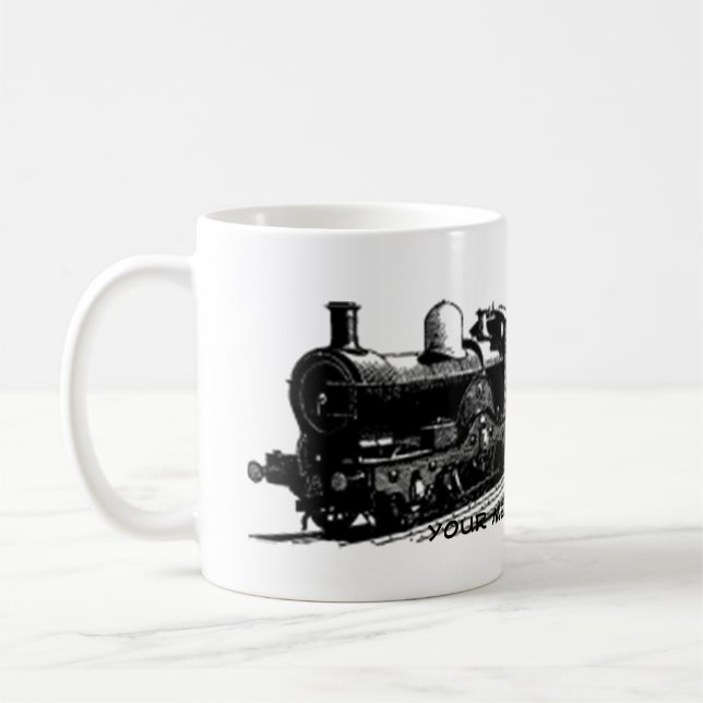 vintage train steam locomotive mug (Left)