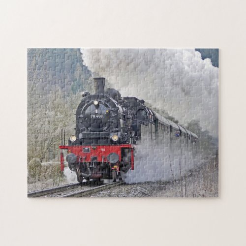 Vintage Train Steam Locomotive Photo Jigsaw Puzzle