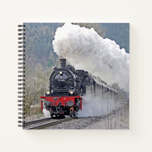 Vintage Train Steam Locomotive Photo Notebook