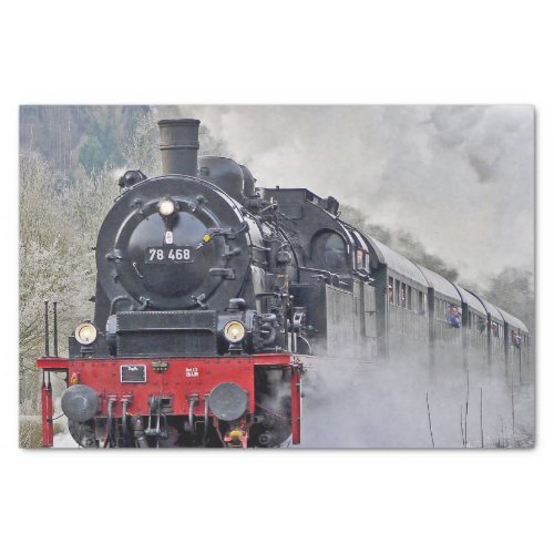 Vintage Train Steam Locomotive Photo Tissue Paper