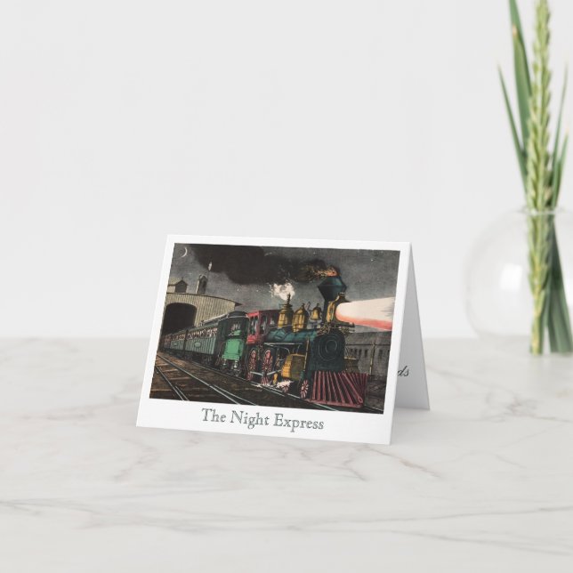 Vintage Train | The Night Express Thank You Card (Front)
