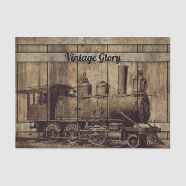 Vintage Train Tissue Paper (Front)
