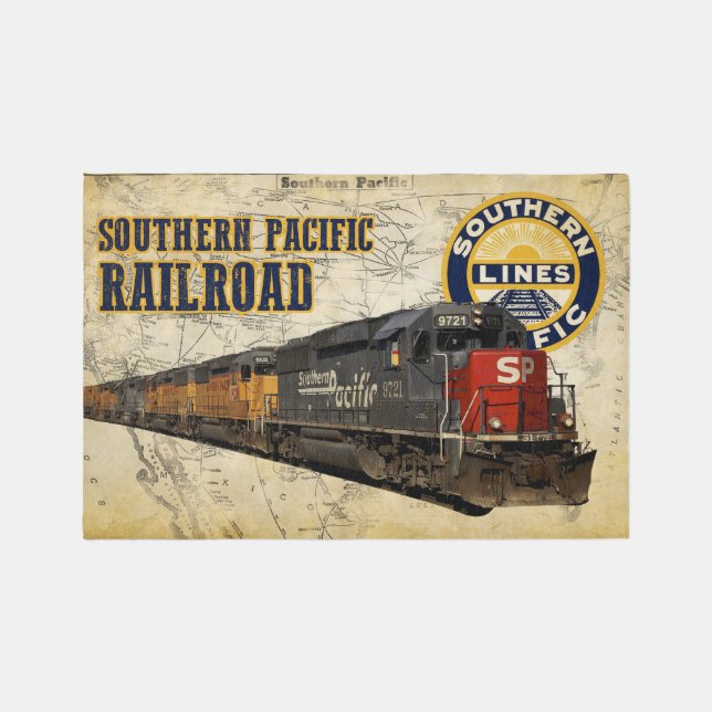 Vintage Train Track Mat (Front)