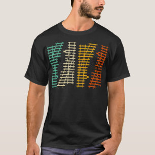 Vintage Train Track Rail Model Locomotive Railroad T-Shirt