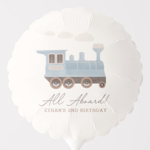 Vintage Train Transportation Birthday Balloon