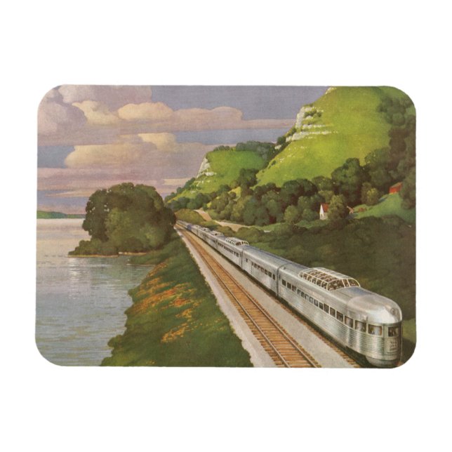 Vintage Train Vacation, Locomotive in Country Magnet (Horizontal)