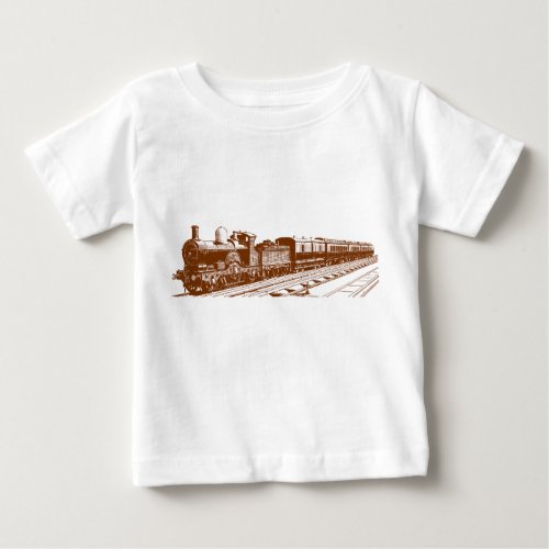 Vintage Train _ Walnut Baby T_Shirt