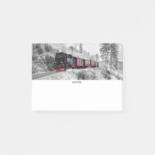 Vintage Train Winter Christmas Scene Post_it Notes