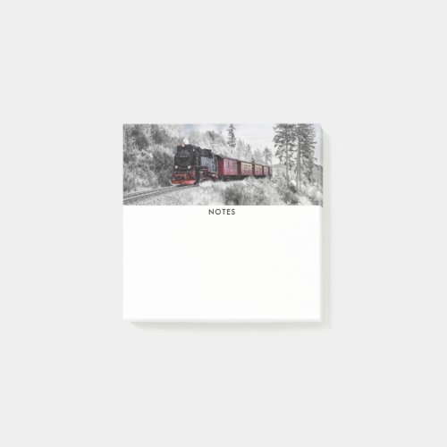 Vintage Train Winter Christmas Scene Post_it Notes