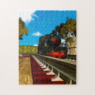 Vintage Trains Illustrated Series Jigsaw Puzzle