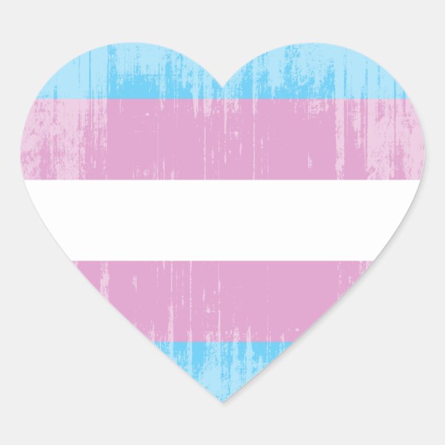 Vintage Transexual Pride Heart Sticker (Front)