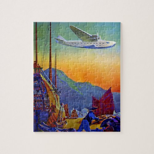 Vintage Transpacific Travel Art Illustration Jigsaw Puzzle