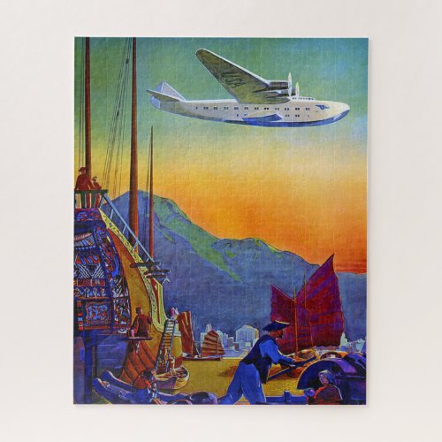 Vintage Transpacific Travel Art Illustration Jigsaw Puzzle