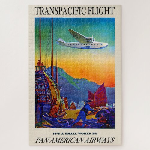Vintage Transpacific Travel Art Illustration Jigsaw Puzzle
